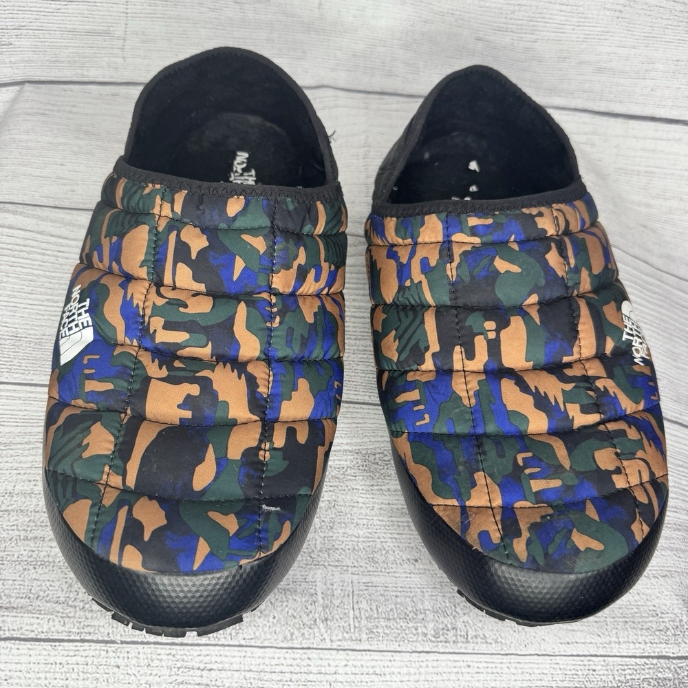 North Face Men's 10 Thermoball Traction Mule V Thyme Brushwood Camo Slippers - Picture 3 of 7